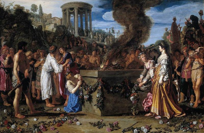 LASTMAN, Pieter Pietersz. Orestes and Pylades Disputing at the Altar s Norge oil painting art